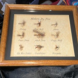 “Western Dry Flies” 9 shadowboxed crafted flies for fishing